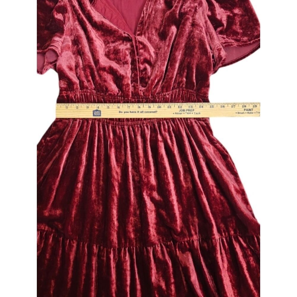 Anthropologie Velvet Maxi Dress in Burgundy Plum - Picture 5 of 11